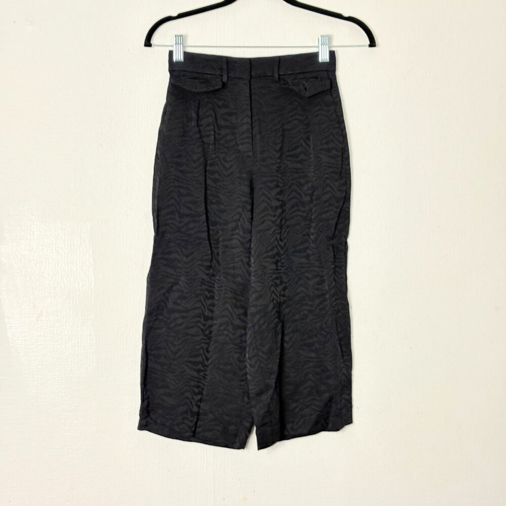 Just Cavalli Culotte Black Jacquard Zebra Tonal Contrast Size 36 IT  X-Small